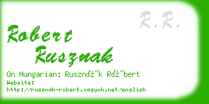 robert rusznak business card
